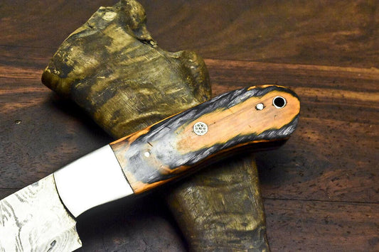 Custom Handmade Damascus Steel Hardwood Hunting Chef Knife – 12.8" Overall Length