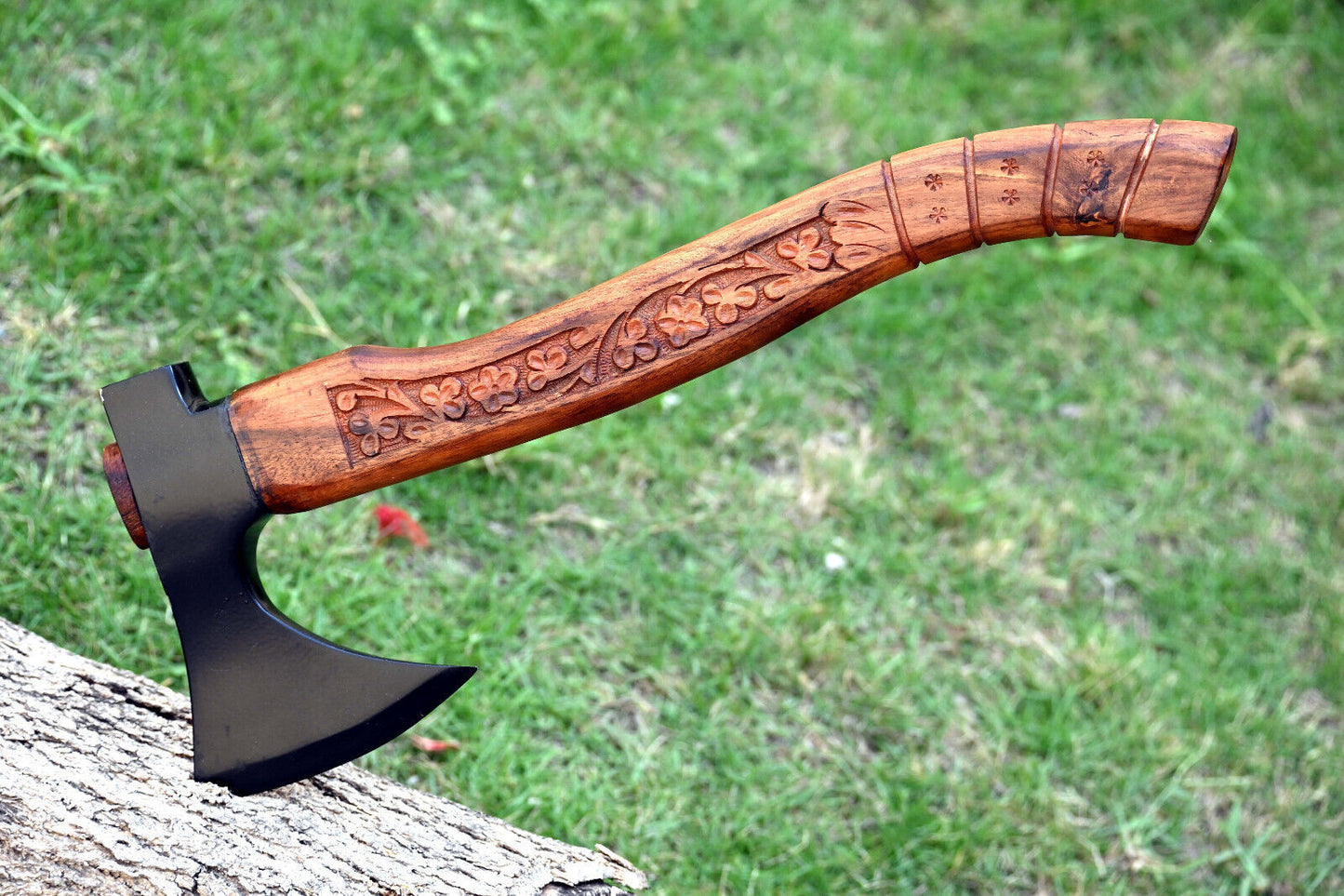Handmade Damascus Steel Viking Throwing Axe 18 Inch with Cocobolo Wood Handle
