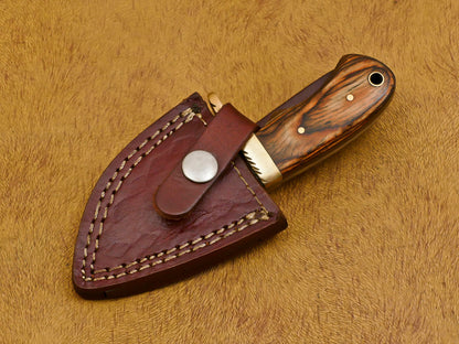 6" Custom Damascus Full Tang Bowie Knife – Pakka Wood Handle