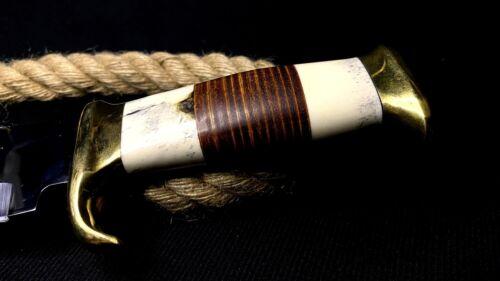 Fixed Blade Hunting Bowie Knife – Custom Handmade D2 Steel Full Tang with Camel Bone Handle