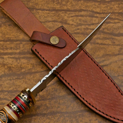 Custom Handmade D2 Gut Hook Hunting Bowie Knife – Camping & Outdoor Survival Tool