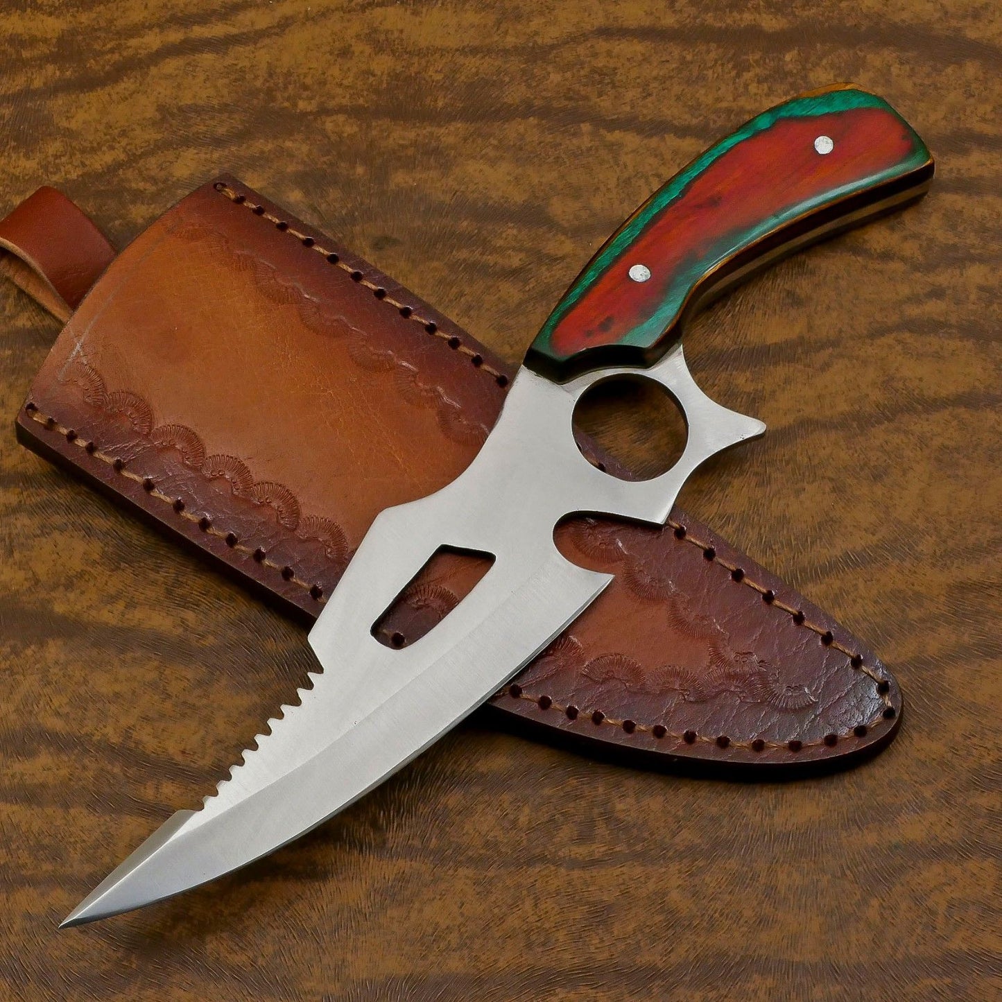 Handmade 12-Inch D2 Steel Full Tang Extra-Large Bowie Hunting & Camping Knife