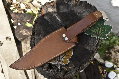 Hot Item Handmade Twist Damascus Tracker Knife | Walnut Wood Handle Outdoor Hunting & Bushcraft Gift