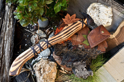 Handmade High Carbon Steel Viking Hatchet Axe | Etched Blade with Walnut Wood Handle