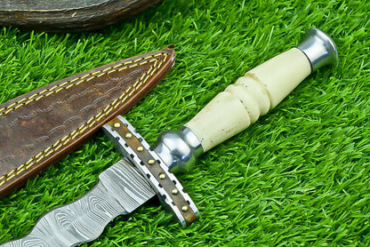 Custom Hand Forged Damascus Steel Bowie Knife Kris Dagger Hunting Knife