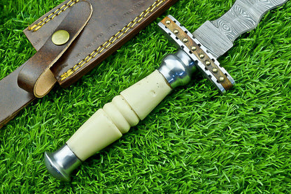 Custom Hand Forged Damascus Steel Bowie Knife Kris Dagger Hunting Knife