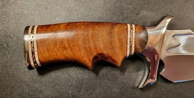 Custom Handmade D2 Steel Saw Tooth Bowie Knife – 12" Burl Wood Handle Full Tang Hunting Knife