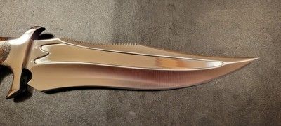 Custom Handmade D2 Steel Saw Tooth Bowie Knife – 12" Burl Wood Handle Full Tang Hunting Knife
