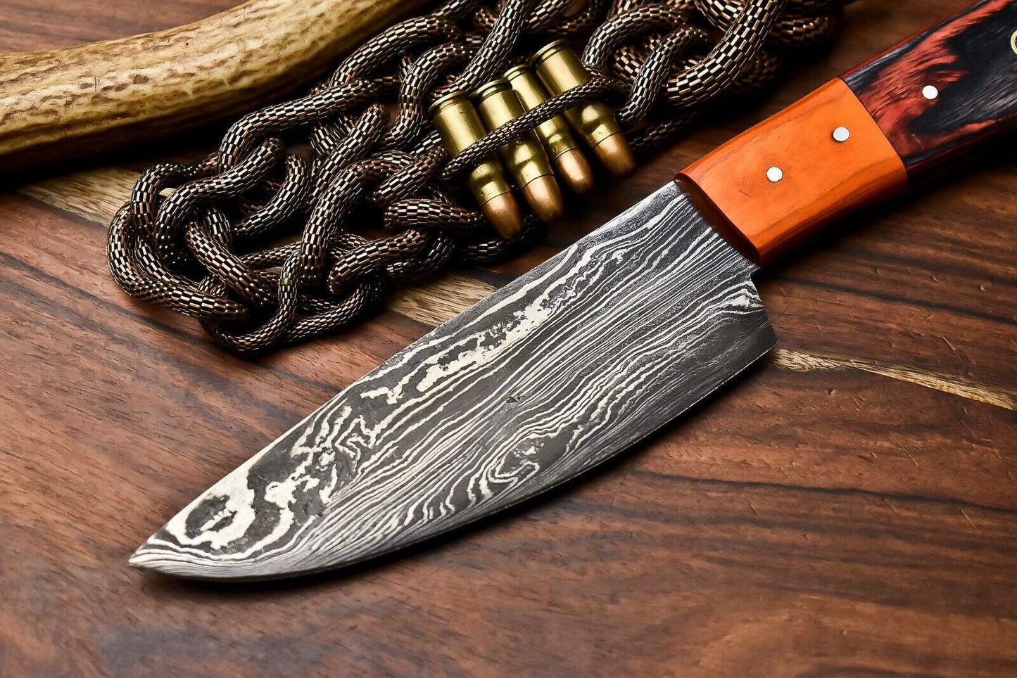 Premium Hand Made Damascus Steel Chef Knife – Full Tang Kitchen Blade