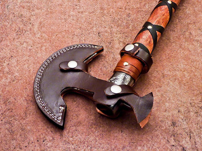 Hand Forged Viking Axe – 20 Inch Carbon Steel Hatchet with Natural Wood Handle
