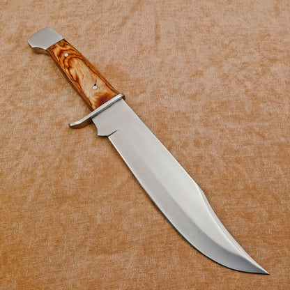 Hand Made D2 Steel Full Tang 14-Inch Bowie Hunting Knife – Steel Guard