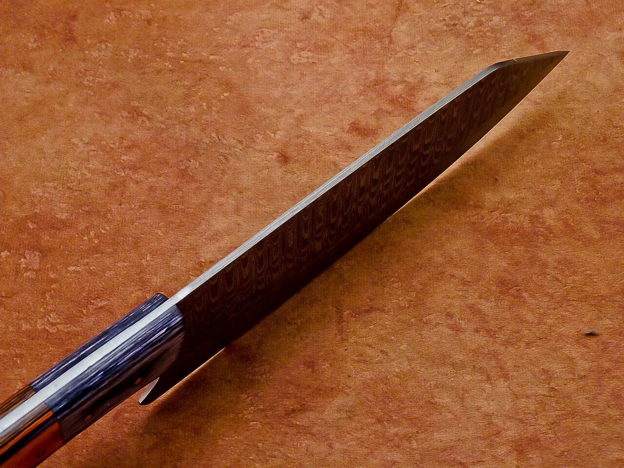 Custom Handmade 13" Damascus Steel Chef Knife with Hardwood Handle – Professional Kitchen Knife