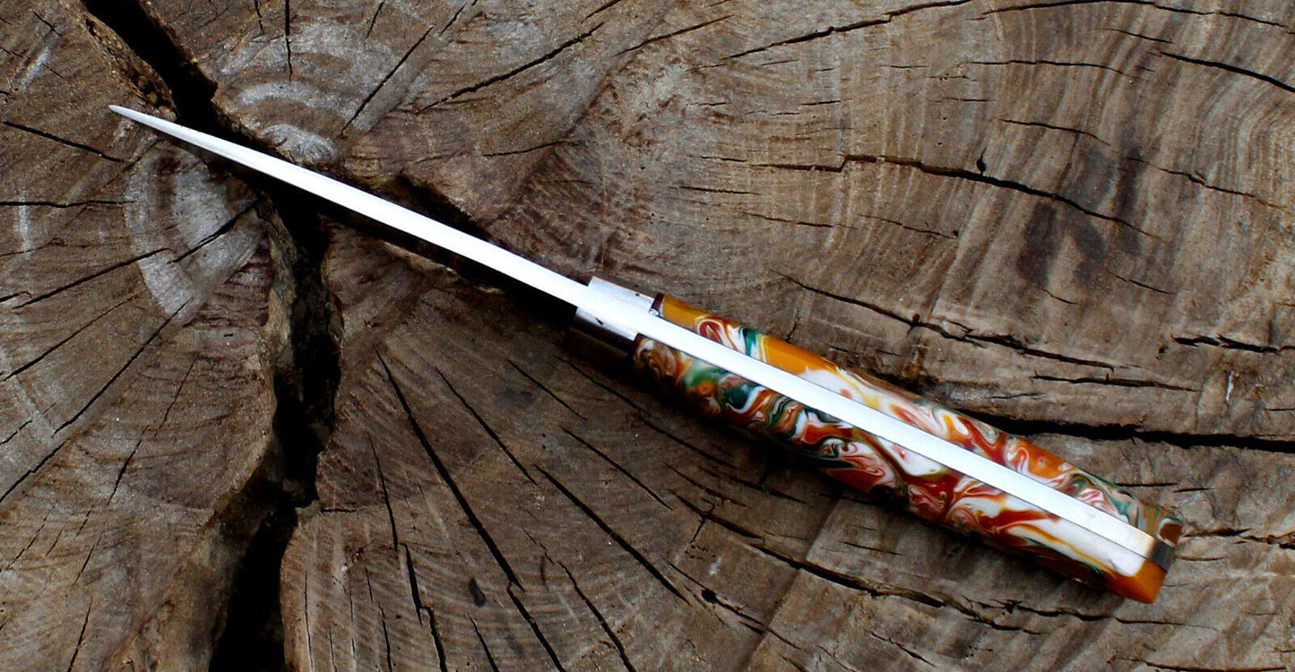 Custom Handmade Full Tang D2 Steel Skinner Knife | Hunting EDC Fixed Blade + Sheath