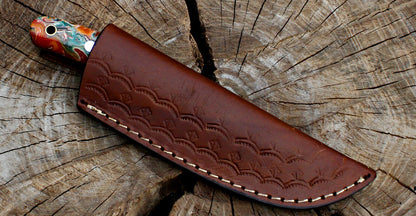 Custom Handmade Full Tang D2 Steel Skinner Knife | Hunting EDC Fixed Blade + Sheath
