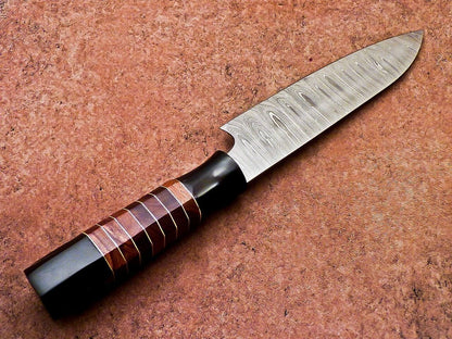 13" Handmade Damascus Steel Chef Knife – Hunting & Kitchen Knife with Natural Wood & Resin Handle