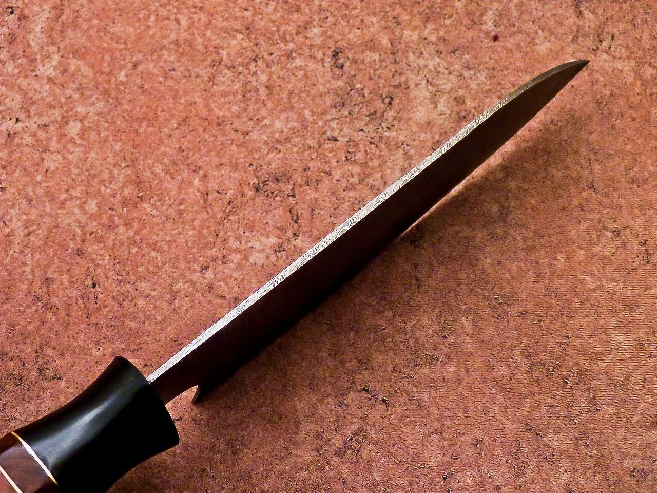 13" Handmade Damascus Steel Chef Knife – Hunting & Kitchen Knife with Natural Wood & Resin Handle