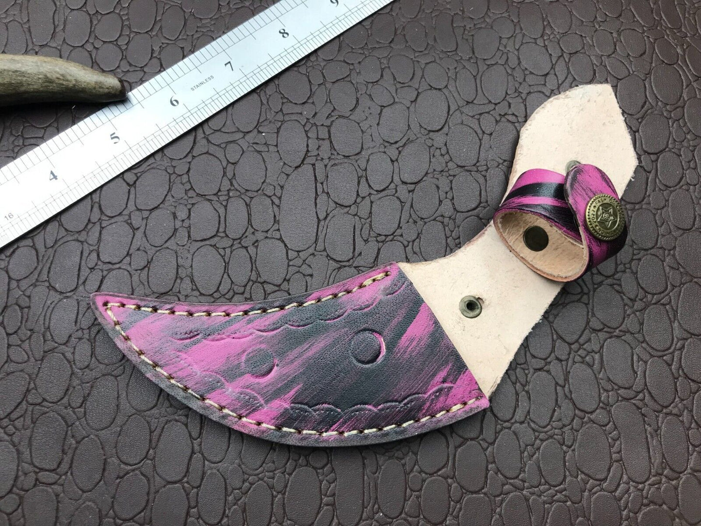 Handmade Damascus Karambit 8" Best Damascus Steel Karambit Knife with Wood Handle