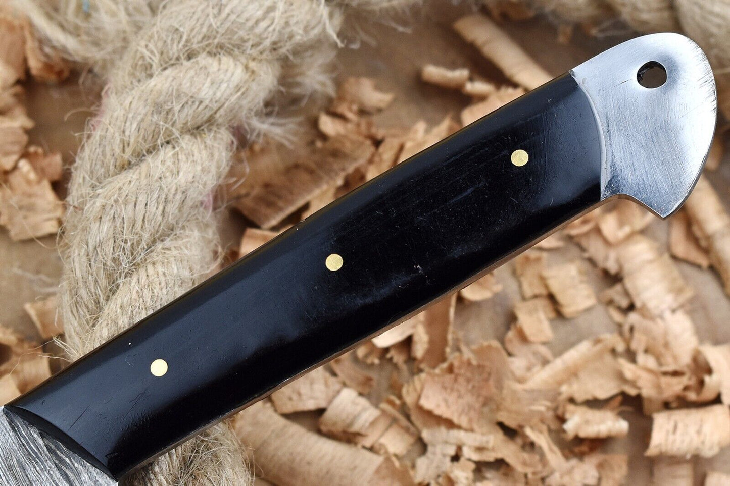 Handmade Forged Damascus Steel Kitchen Chef Knife with Black Resin Handle