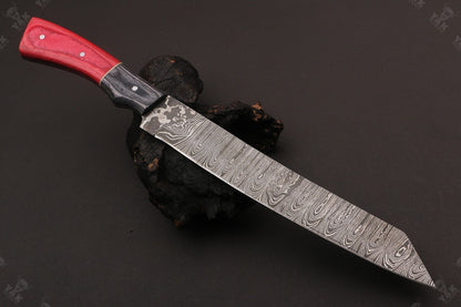 13" Handmade Damascus Steel Fillet Knife Damascus Fillet Knife for Fishing & Kitchen W/Sheath