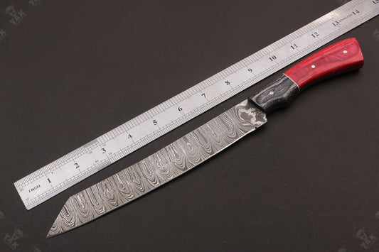 13" Handmade Damascus Steel Fillet Knife Damascus Fillet Knife for Fishing & Kitchen W/Sheath