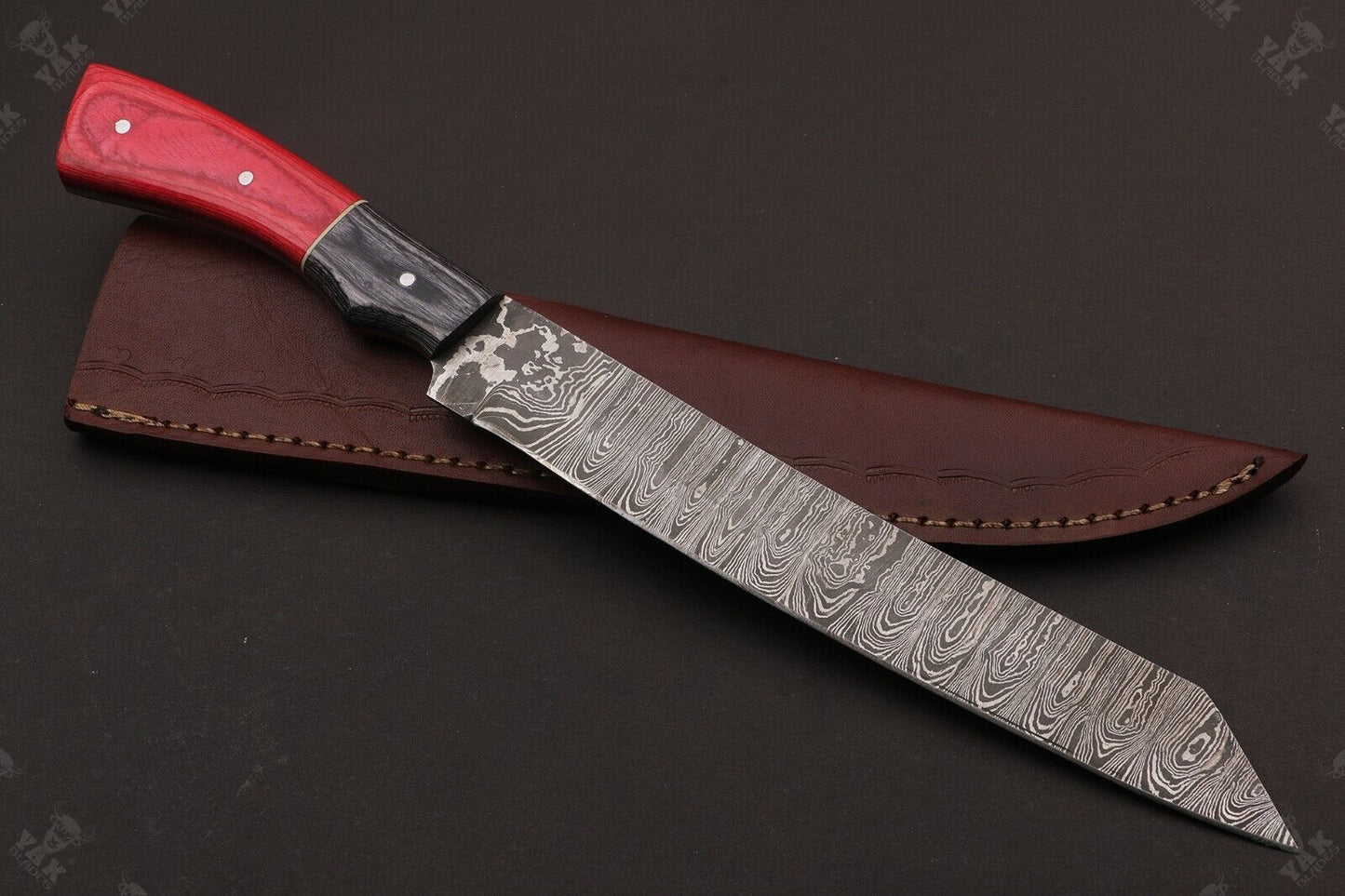 13" Handmade Damascus Steel Fillet Knife Damascus Fillet Knife for Fishing & Kitchen W/Sheath