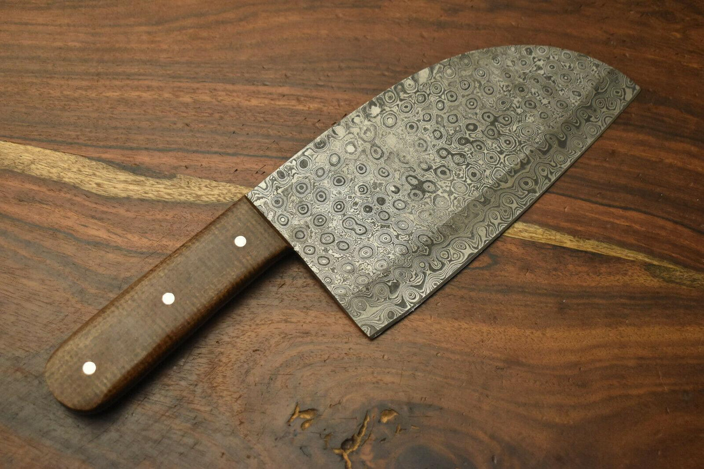 Custom Handmade Damascus Steel Chef Chopper Knife – 12" Full Tang Kitchen Knife