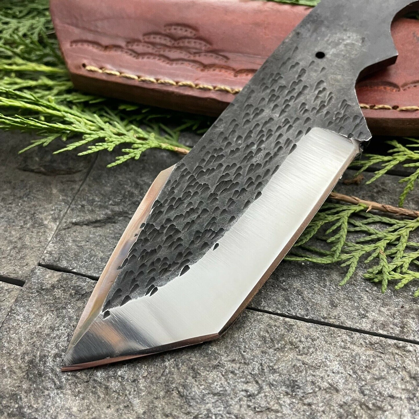 8 Inch D2 Steel Hunting Bowie Knife Blank Blade Full Tang Custom Forged