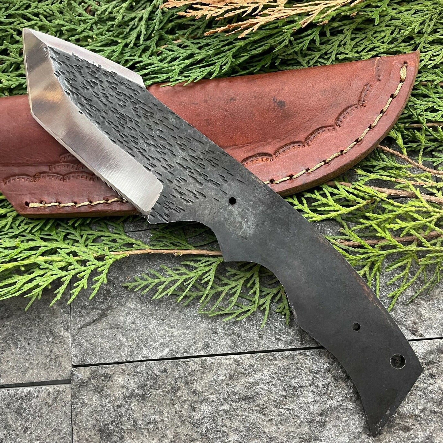 8 Inch D2 Steel Hunting Bowie Knife Blank Blade Full Tang Custom Forged
