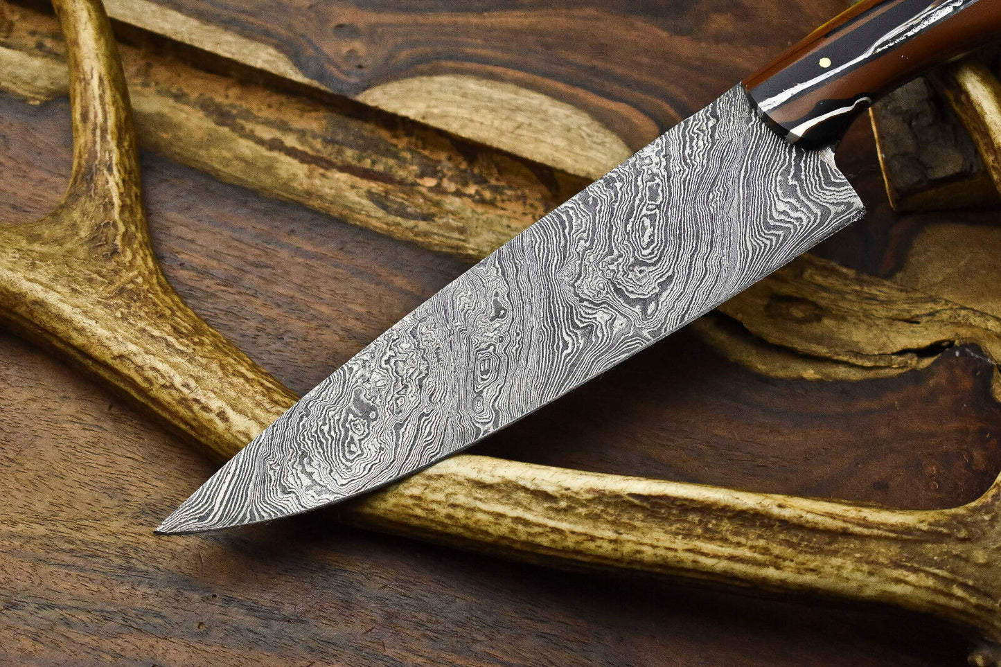 12" Handmade Damascus Steel Chef Knife – Full Tang Kitchen Knife, Forged Blade
