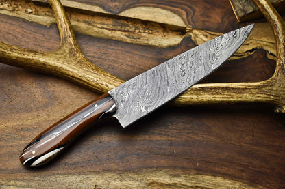 12" Handmade Damascus Steel Chef Knife – Full Tang Kitchen Knife, Forged Blade
