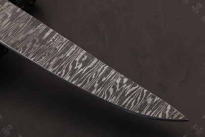 14" Hand Forged Fire Damascus Steel Fillet Knife For Kitchen Use Best Fillet Knife W/Sheath