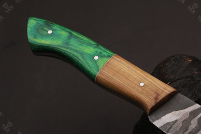 14" Hand Forged Fire Damascus Steel Fillet Knife For Kitchen Use Best Fillet Knife W/Sheath