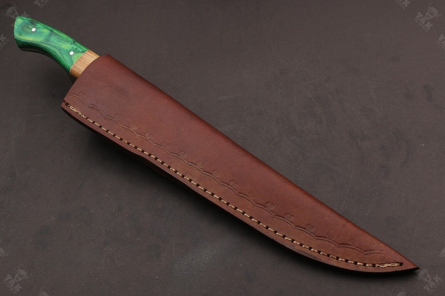 14" Hand Forged Fire Damascus Steel Fillet Knife For Kitchen Use Best Fillet Knife W/Sheath