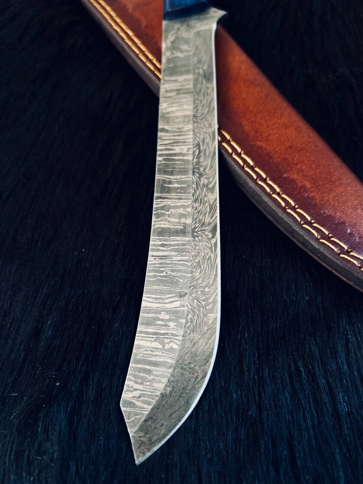 13" Custom Handmade Damascus Fillet Knife Damascus Steel Fillet Knife W/Sheath