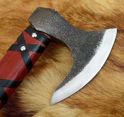 Tactical Custom Made Axe Viking Hatchet Tomahawk – Hand Forged Carbon Steel