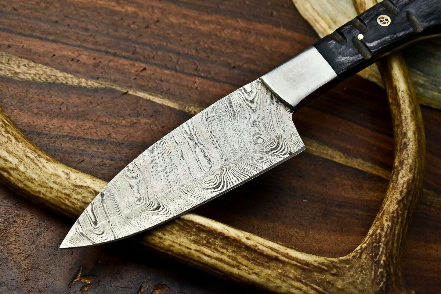 Rare Handmade Damascus Chef Knife – Snake Wood & Walnut Handle, 8-Inch Blade, 288-Layer Damascus Steel, Professional & Home Kitchen