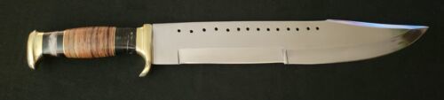 20" Handmade D2 Steel Highly Polished Hunting Bowie Knife with Leather Sheath