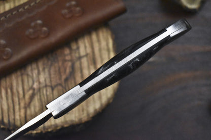 Custom 440C Steel Skinner Knife | Corian Handle & Steel Bolster | Unique Sports Knife
