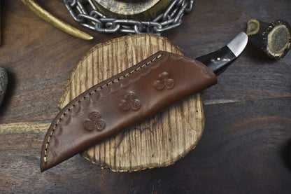 Custom 440C Steel Skinner Knife | Corian Handle & Steel Bolster | Unique Sports Knife