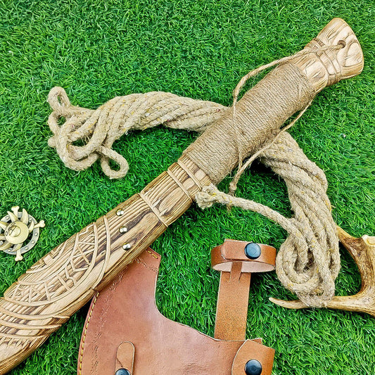 Custom Hand-Forged Carbon Steel Viking VALHALLA Axe – Tomahawk Throwing Axe with Leather Sheath