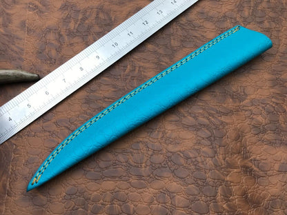 14" Hand Forged Damascus Fillet Knife Premium Damascus Steel Knife W/Sheath