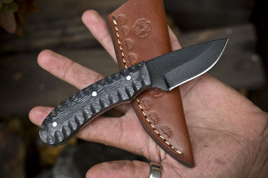 Custom AUS-8 Skinner Knife – 6" Hardwood Handle EDC Hunting Knife