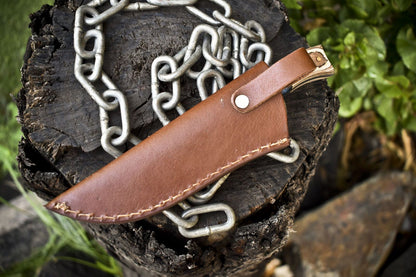 Hand Crafted Twist Damascus Skinner Knife with Mixed Material Handle – 8" Hunting Blade