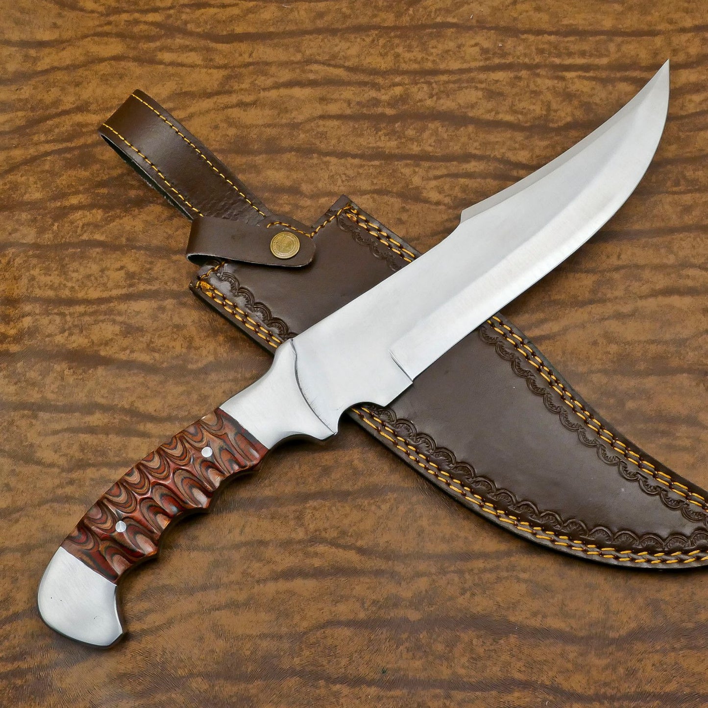 Outdoor Master D2 Bowie Knife | 14-Inch Full Tang with Pakka Wood Handle
