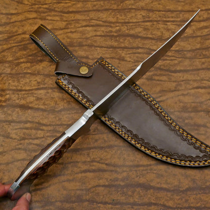 Outdoor Master D2 Bowie Knife | 14-Inch Full Tang with Pakka Wood Handle