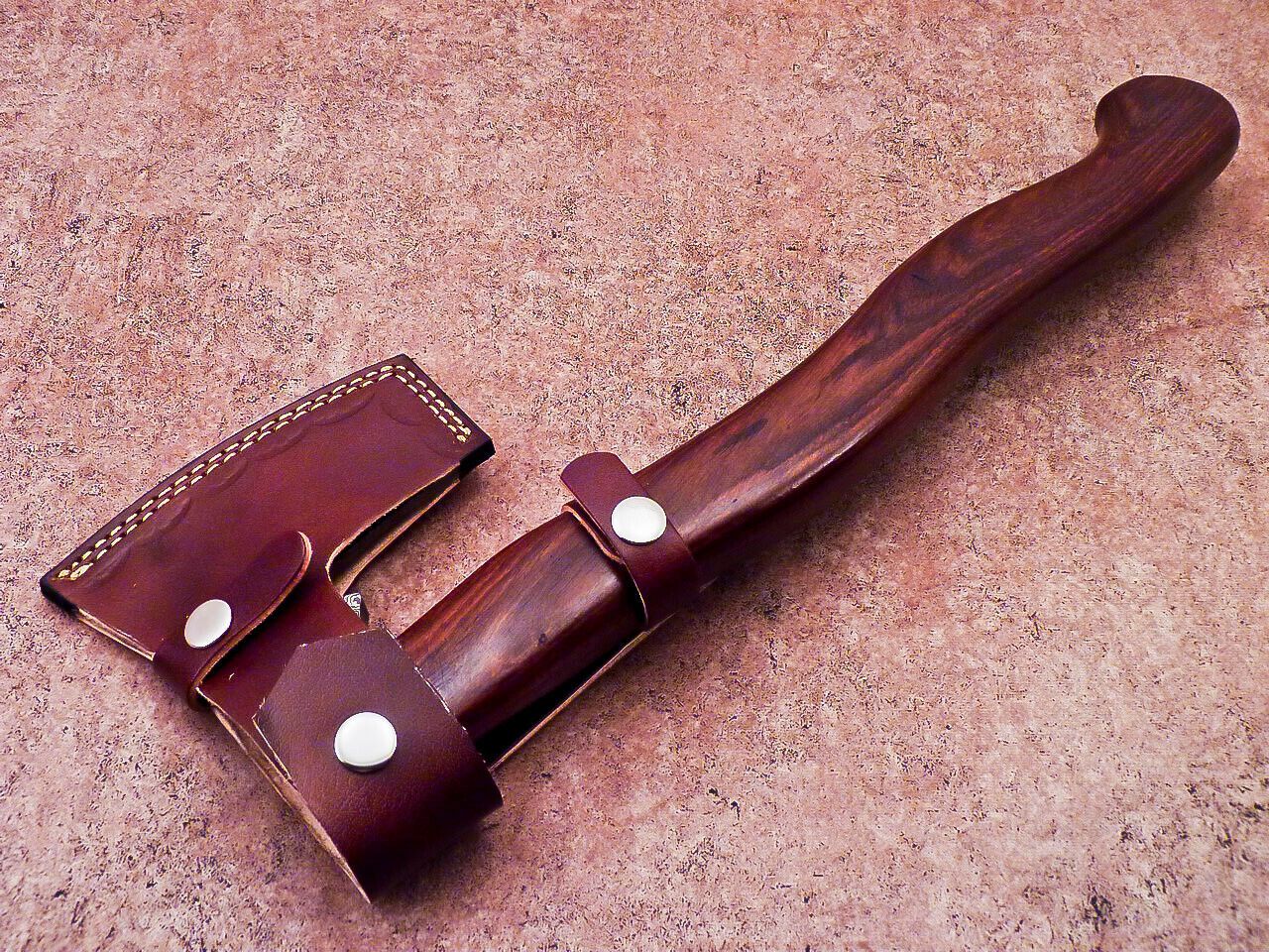 Handmade Damascus Steel Axe with Natural Wood Handle | Custom 16 Inch Unique Axe