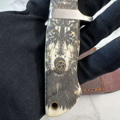 Heritage Forge 13 Inch Handmade Damascus Steel Bowie Hunting Knife with bone Handle