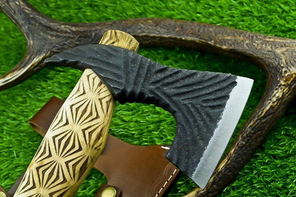 Handmade Viking Tomahawk Axe – Carbon Steel Hatchet with Olive Wood Handle