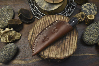 Forged Twist Damascus Skinner Knife 7" Hardwood Handle Fishing Fixed Blade
