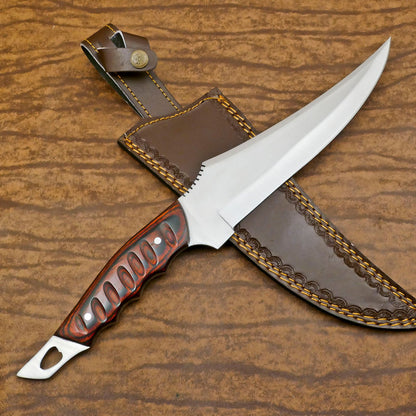 Elite Outdoor D2 Bowie Knife | 12-Inch Full Tang Blade with Pakka Wood Handle